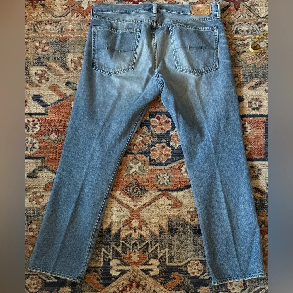 Vintage Y2K Polo Ralph Lauren Authentic Dungarees Jeans Men’s 36x30 Blue Denim - Picture 3 of 10